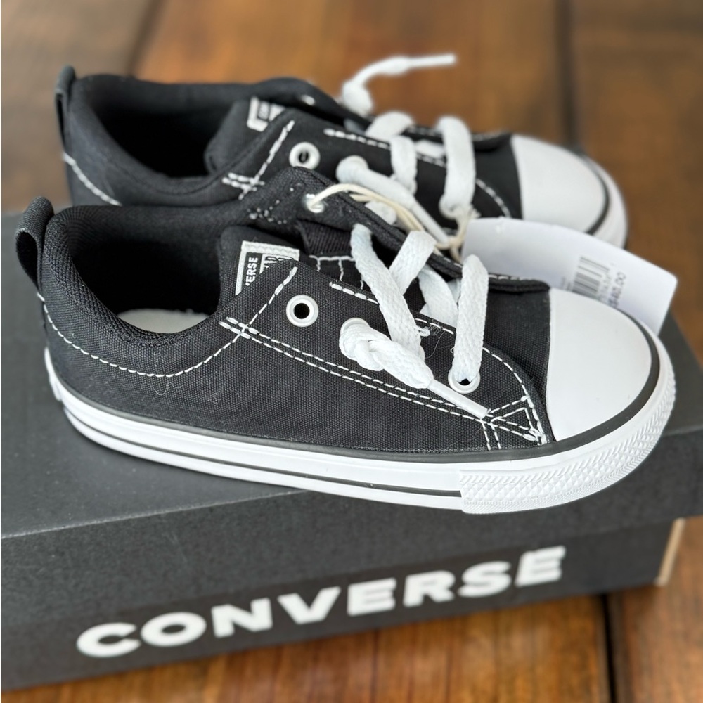 Converse Kids Black and White Canvas Sneakers